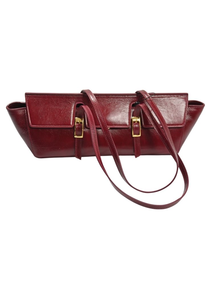 Elleme Le Bateau Vintage Leather Bag In Rubino